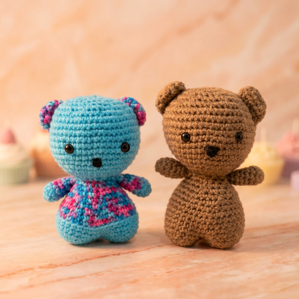 Crochet Heart Bears